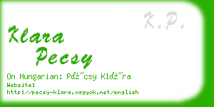 klara pecsy business card